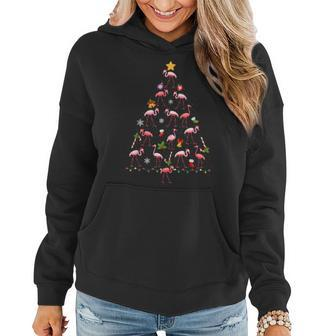 Flamingo Christmas Tree Ugly Christmas Sweater Women Hoodie - Monsterry