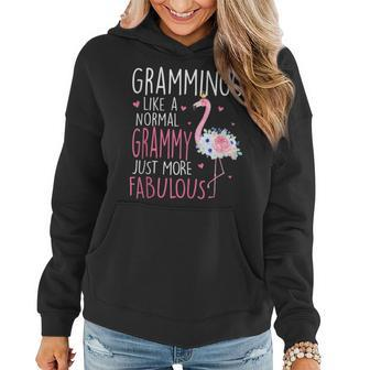 Flamingo Grammingo Like A Normal Grammy Floral Funny Grandma Gift For Women Women Hoodie - Thegiftio UK