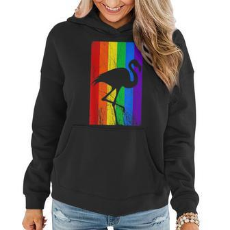 Flamingo Lgbt Pride | Rainbow Flag Gay Lesbian Women Hoodie | Mazezy