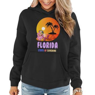 Flamingo Usa State Of Sunshine Florida Women Hoodie | Mazezy