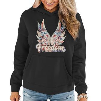 Fourth Of July Fourth Of July Freedom American Wings Freedom Funny Gifts Women Hoodie | Mazezy