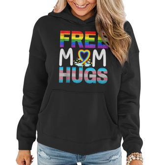 Free Mom Hugs Gay Pride Gift Transgender Rainbow Flag Women Hoodie | Mazezy