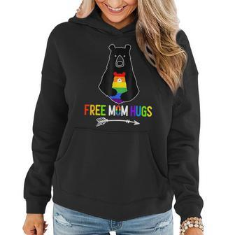 Free Mom Hugs Pride Lgbtq Gay Rainbow Flag Mama Bear Women Hoodie | Mazezy