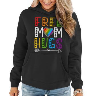 Free Mom Mother Hugs Lgbt Flag Gay Pride Month Lgbtq Rainbow Women Hoodie | Mazezy