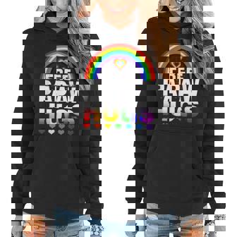 Free Papaw Hugs Free Dad Hugs Rainbow Gay Pride Women Hoodie | Mazezy