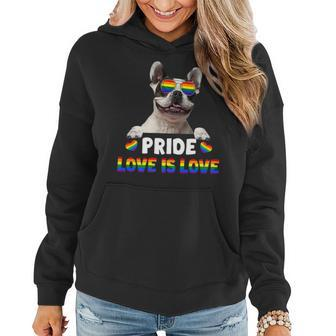 French Bulldog Gay Pride Dog Lover Lgbt Funny Rainbow Flag Women Hoodie | Mazezy