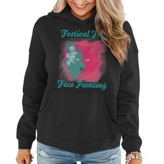 Fun Foxy Business Floral Summer Painting Faces Painting Funny Gifts Women Hoodie | Mazezy