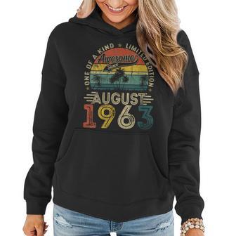 Funny 60 Years Old August 1963 Vintage Retro 60Th Birthday Women Hoodie - Thegiftio UK