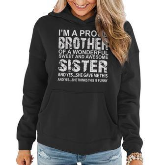 Birthday For Brother From Awesome Sister Present Women Hoodie | Mazezy