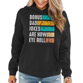 Funny Bonus Dad Father Day Gifts From Daughter Son Stepdad Women Hoodie - Thegiftio UK