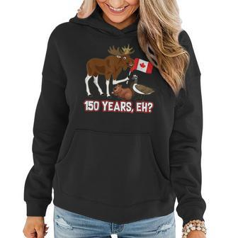 Funny Canada Day 150 Years With Moose Beaver Goose Women Hoodie | Mazezy DE