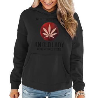 Cannabis Old Lady Smokes Weed Stoner Grandma Women Hoodie | Mazezy