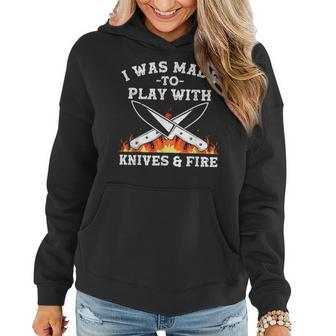 Funny Chef Design For Men Women Knives Play Cooking Lovers Women Hoodie | Mazezy