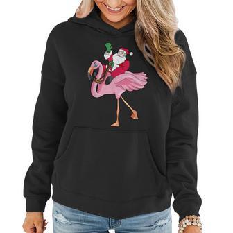 Christmas In July Santa Claus Flamingo Summer Women Hoodie - Monsterry