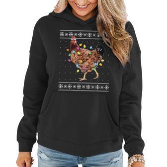 Christmas Santa Chicken Xmas Ugly Sweater Women Hoodie - Thegiftio UK