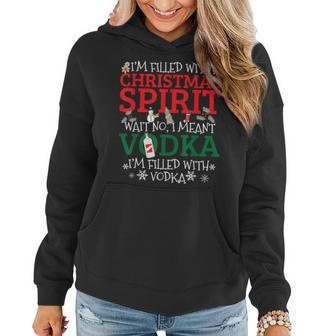 Funny Christmas Vodka Drinking Alcohol Drunk Apparel T Women Hoodie | Mazezy UK