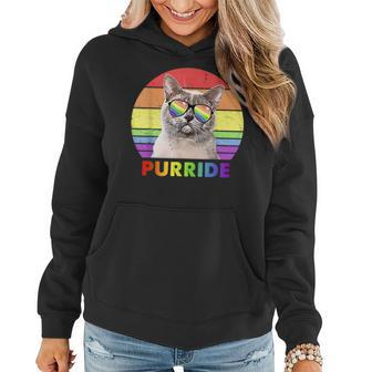 Funny European Burmese Cat Rainbow Gay Pride Lgbtq Women Hoodie | Mazezy