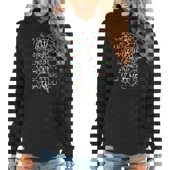 Funny Family Christmas Lights Im Fine Everything Is Fine Women Hoodie | Mazezy