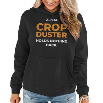Farting Joke Sarcastic Crop Duster Women Hoodie - Seseable