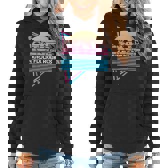 Funny Flamingo Retro Our Flock Rocks Women Hoodie - Thegiftio UK