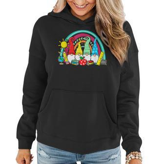 Funny Gnomes Happy First Day Teachers Student Back To School Women Hoodie - Seseable