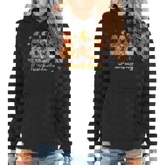 Gnomies Lunch Lady Autumn Fall Leaves Thanksgiving Women Hoodie | Mazezy