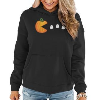 Funny Halloween Pumpkin Eating Ghosts For Women Kids Men Pumpkin Funny Gifts Women Hoodie | Mazezy