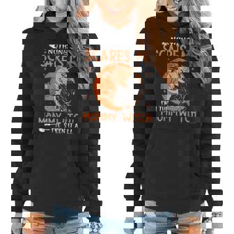 Funny Halloween Sayings Mommy Witch Scary Halloween Women Hoodie | Mazezy