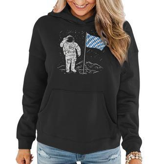 Funny Octoberfest Apparel Bayern Germany Flag On The Moon Women Hoodie - Monsterry CA