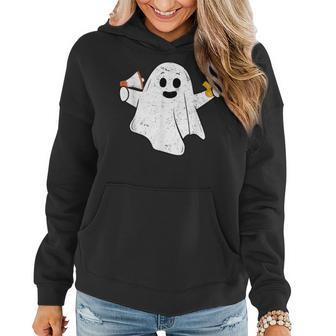 Funny Pe Teacher Ghost Spooky Vibes Vintage Halloween Gifts For Teacher Funny Gifts Women Hoodie | Mazezy
