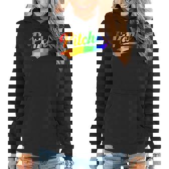 Funny Pitcher Rainbow Gay Pride Women Hoodie | Mazezy