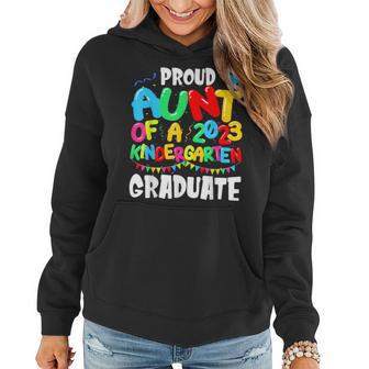 Funny Proud Aunt Of A Class Of 2023 Kindergarten Graduate Women Hoodie - Thegiftio UK