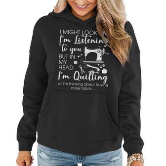 Funny Sewing Quote Vintage Design Quilters Sewers Women Women Hoodie | Mazezy