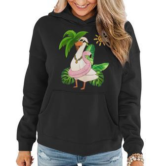 Funny Silly Goose Flamingo Summer Vibes Beach Women Hoodie | Mazezy