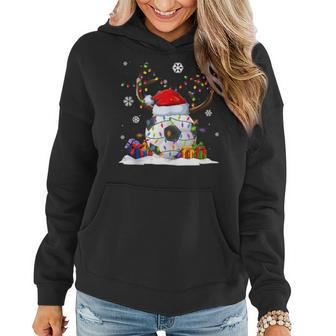 Soccer Lover Reindeer Santa Hat Ugly Christmas Sweater Women Hoodie - Monsterry DE