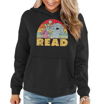 Funny Teacher Library Read Book Club Piggie Elephant Pigeons Gifts For Teacher Funny Gifts Women Hoodie | Mazezy