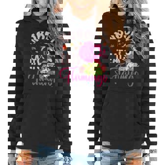 Funny Thanksgiving Pink Nobody Eats Flamingo Turkey Face Women Hoodie | Mazezy