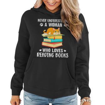 Never Underestimate A Woman Who Loves Reading Books Women Hoodie - Thegiftio UK