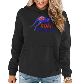 G Day Mate Funny Aussie Animal Kangaroo Australia Flag Retro Women Hoodie - Monsterry UK