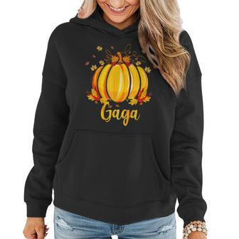 Gaga Pumpkin Halloween Thanksgiving Grandma Fall Leaves For Grandma Women Hoodie | Mazezy