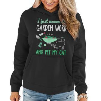 Gardening Cat Lover Funny Garden Work Cats Plant Women Hoodie - Thegiftio UK