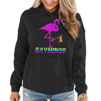 Gay Flamingo Lgbt Pride March Rainbow Flag Exotic Bird Queer Women Hoodie | Mazezy