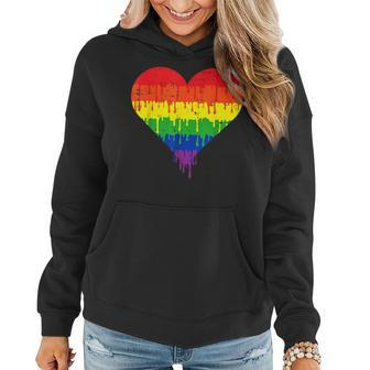 Gay Heart Pride Rainbow Flag Lgbtq Inspirational Lgbt Gift Women Hoodie | Mazezy UK
