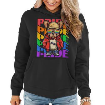 Gay Pride Cool French Bulldog Rainbow Lgbt Gay Ally Pride Women Hoodie | Mazezy