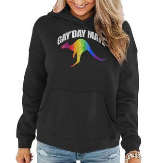 Gayday Mate Funny Gay Pride Punny Kangaroo Australia Women Hoodie | Mazezy
