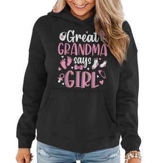 Gender Baby Reveal Great Grandma Says Girl Matching Family Women Hoodie - Thegiftio UK