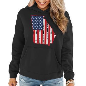 Georgia Usa Flag Fourth July 4Th Fathers Day Bbq Beer Summer Beer Funny Gifts Women Hoodie | Mazezy