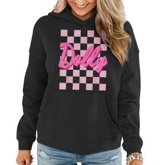 Girl Retro Dolly First Name Personalized Groovy Birthday Women Hoodie - Monsterry