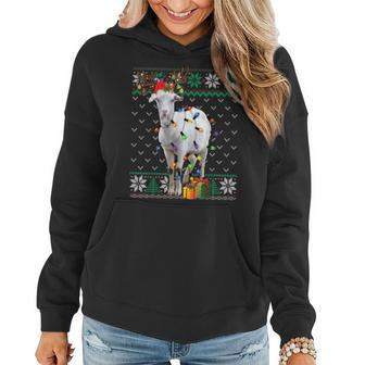 Goat Christmas Ugly Sweater Reindeer Christmas Pajama Farm Women Hoodie - Seseable