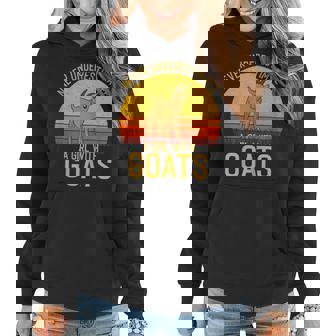 Goat Never Underestimate A Girl With A Goats Women Hoodie - Monsterry